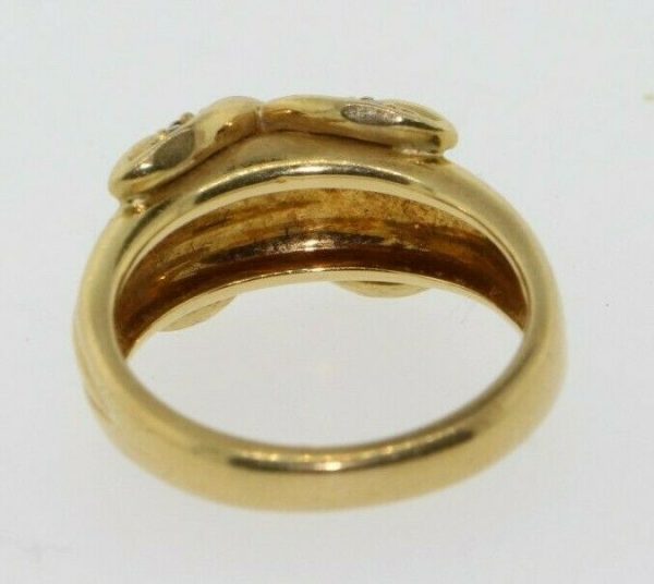 Vintage 1990 Tiffany & Co. 18K Yellow Gold Diamond Signature X Kiss Ring