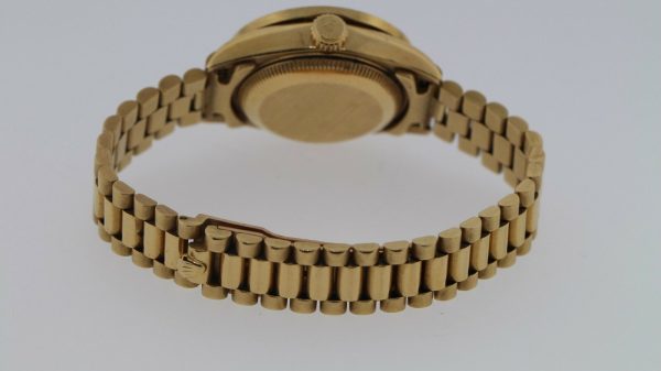 Rolex Datejust President 18k Yellow Gold Silver Diamond 26mm Ladies Watch 69178