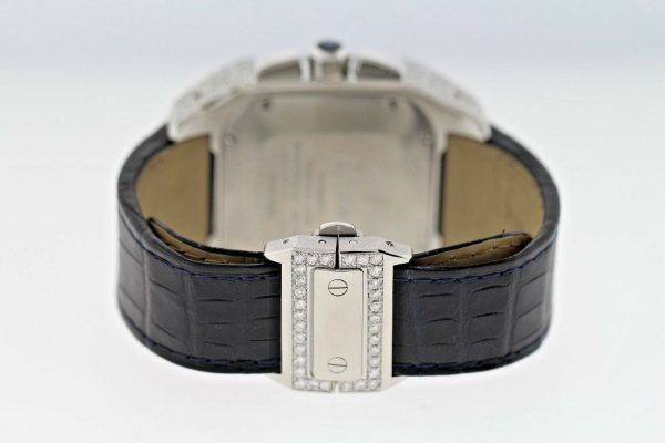 Cartier Santos 100 XL 2740 Chronograph Automatic Watch with Diamond Dial & Case