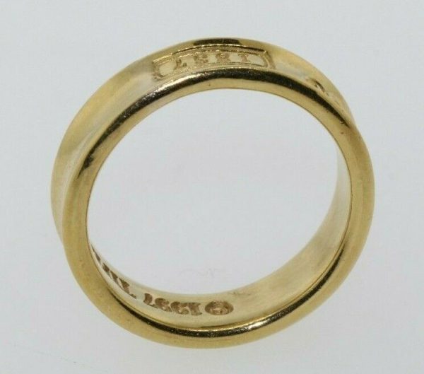 TIFFANY & CO.18k 750 Yellow Gold 1837 Concave 6MM Ring