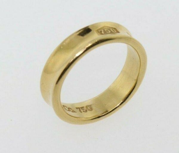 TIFFANY & CO.18k 750 Yellow Gold 1837 Concave 6MM Ring