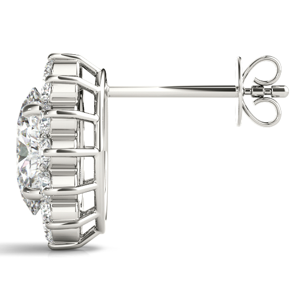 14k White Gold Diamond Earrings Color Oval Match 30162, 80475