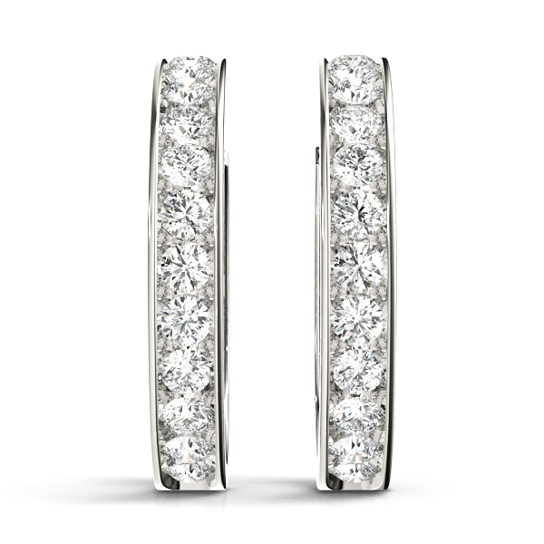14K White Gold Standard Hoop Earrings