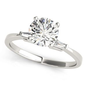 Eleanor Elegant Diamond 3-Stone Baguette Engagement Ring (Platinum)