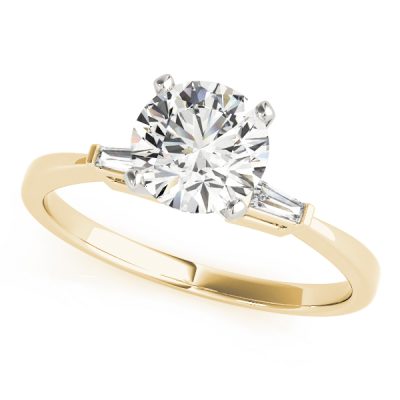 Eleanor Elegant Diamond 3-Stone Baguette Engagement Ring (18k Yellow Gold)