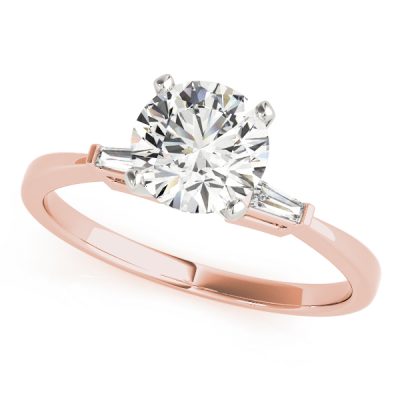 Eleanor Elegant Diamond 3-Stone Baguette Engagement Ring (18k Rose Gold)