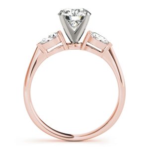 April Diamond Pear & Round Brilliant 3-Stone Engagement Ring (18k Rose Gold)