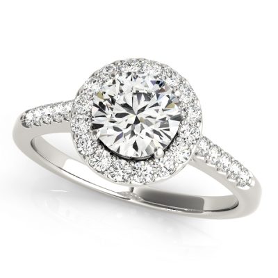 Lucia Diamond Halo Cathedral Engagement Ring
 (Platinum)