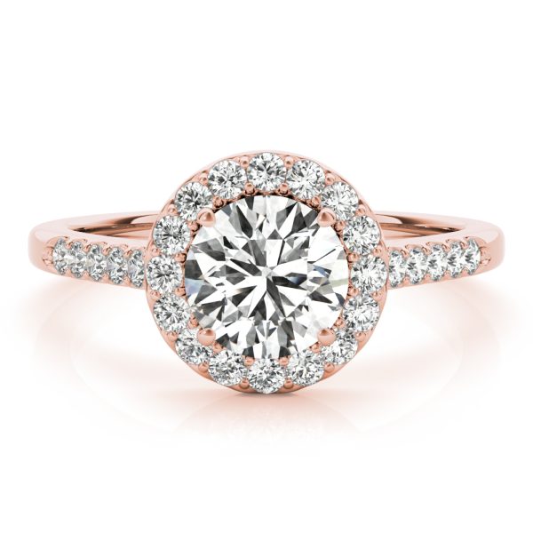 Lucia Diamond Halo Cathedral Engagement Ring
 (18k Rose Gold)