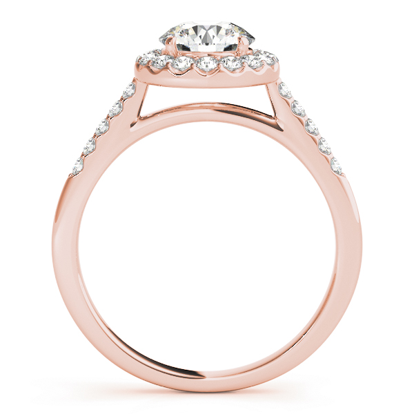 Lucia Diamond Halo Cathedral Engagement Ring
 (18k Rose Gold)