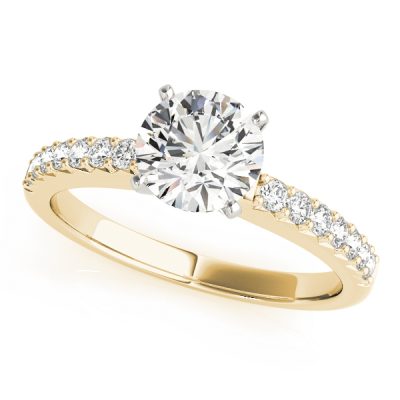 Sadie Modern Diamond Solitaire ½ Eternity Engagement Ring (18k Yellow Gold)