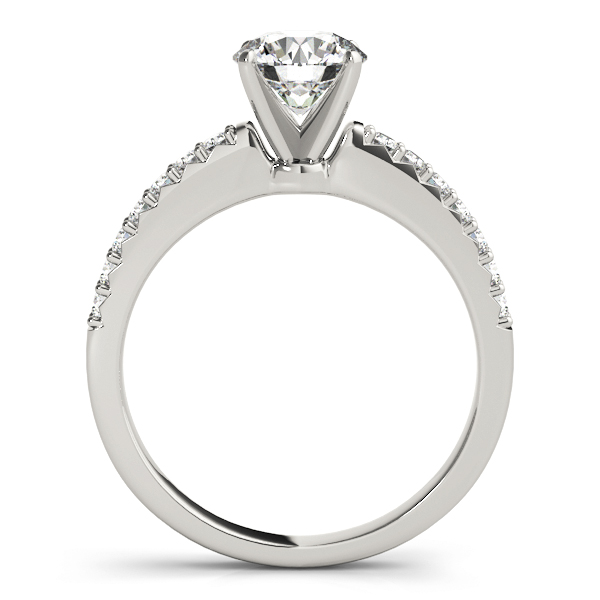 Sadie Modern Diamond Solitaire ½ Eternity Engagement Ring (Platinum)