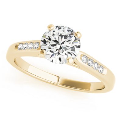 Quinn Diamond Channel Classic Cathedral Engagement Ring
  (18k Yellow Gold)