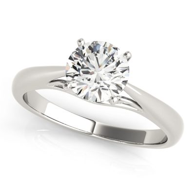 Madeline Diamond Solitaire Ribbon Cathedral Engagement Ring (Platinum)