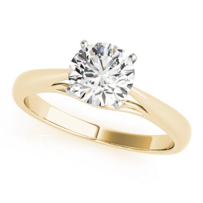 Madeline Diamond Solitaire Ribbon Cathedral Engagement Ring (18k Yellow Gold)
