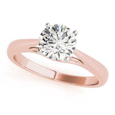 Madeline Diamond Solitaire Ribbon Cathedral Engagement Ring (18k Rose Gold)