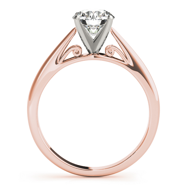 Madeline Diamond Solitaire Ribbon Cathedral Engagement Ring (18k Rose Gold)