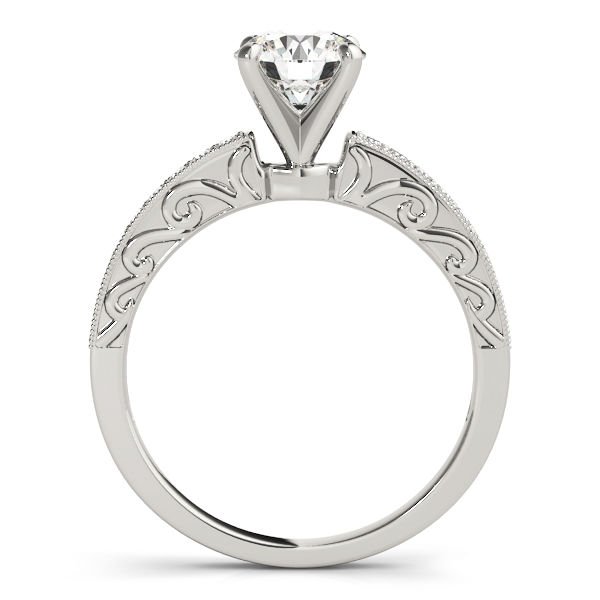 Lyla Diamond Solitaire ½ Eternity Vintage Scroll Engagement Ring (Platinum)