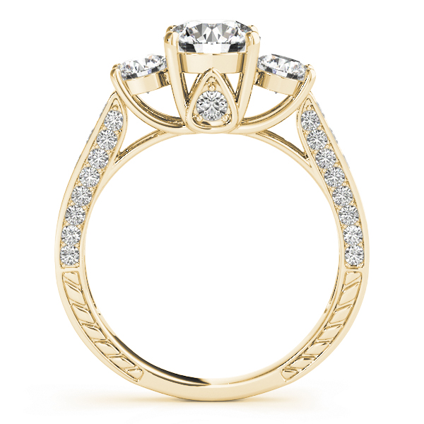 Tabitha Luxe Diamond 3-Stone Shared Prong Cathedral Engagement Ring (18k Yellow Gold)
