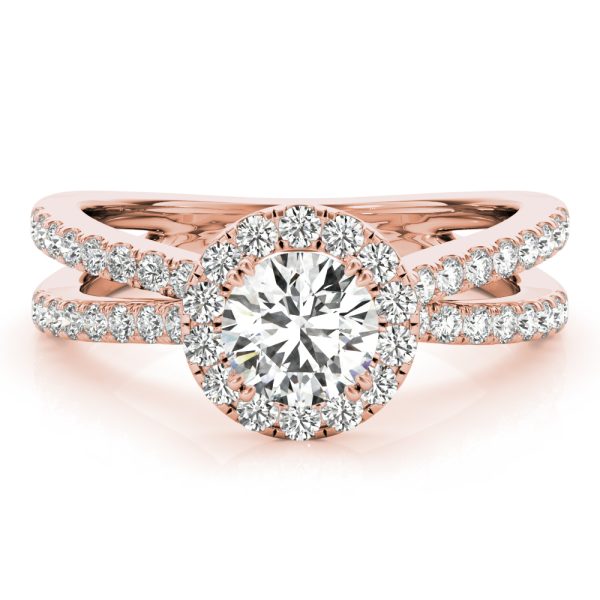 Priscilla Diamond Halo Illusion Crossover Engagement Ring
  (18k Rose Gold)