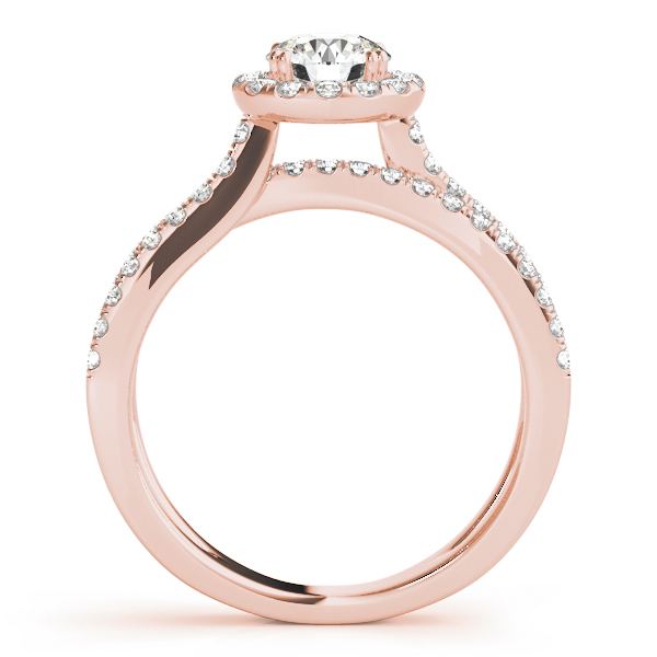 Priscilla Diamond Halo Illusion Crossover Engagement Ring
  (18k Rose Gold)