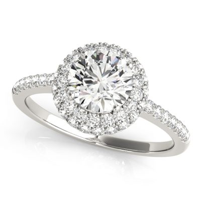 Imogen Diamond Double Halo Half Eternity Engagement Ring  (Platinum)