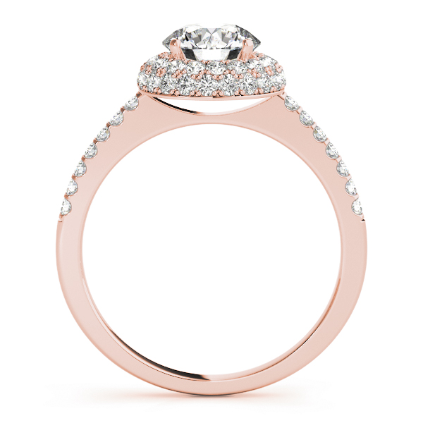 Imogen Diamond Double Halo Half Eternity Engagement Ring  (18k Rose Gold)