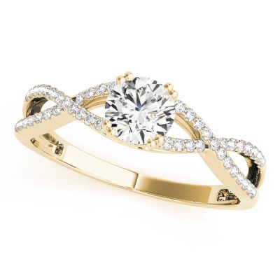 Eva Diamond Modern Cathedral Braided Vine Engagement Ring (18k Yellow Gold)