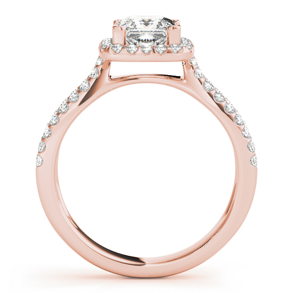 Deandra Diamond Cushion Halo Split Shoulder Engagement Ring
 (18k Rose Gold)
