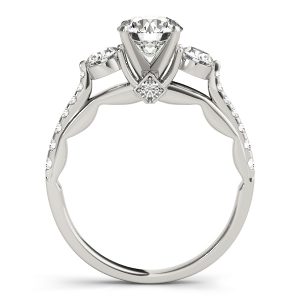 Octavia Diamond 3-Stone Floating Cathedral Engagement Ring (Platinum)