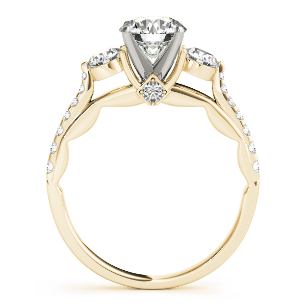 Octavia Diamond 3-Stone Floating Cathedral Engagement Ring (18k Yellow Gold)