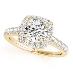 Felicia Cushion Halo Diamond Engagement Ring
 (18k Yellow Gold)