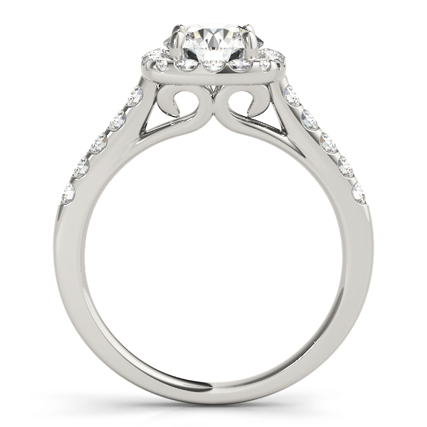 Felicia Cushion Halo Diamond Engagement Ring
 (Platinum)