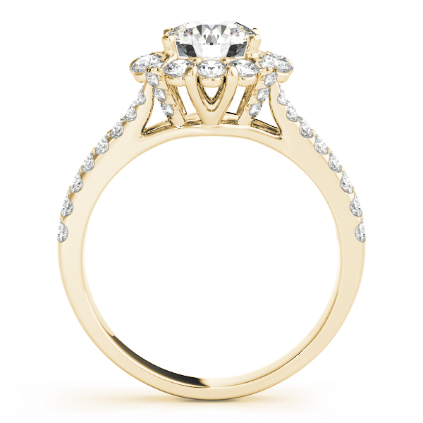 Monique Multi Diamond Halo Cluster Split Band Engagement Ring (18k Yellow Gold)