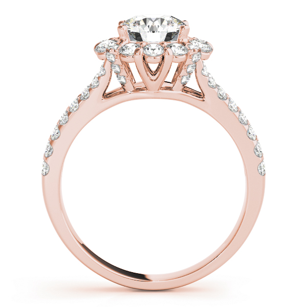 Monique Multi Diamond Halo Cluster Split Band Engagement Ring (18k Rose Gold)
