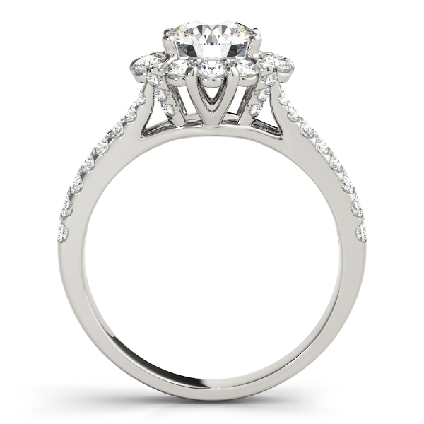 Monique Multi Diamond Halo Cluster Split Band Engagement Ring (Platinum)