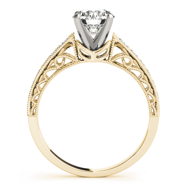 Yvonne Diamond Filigree Cage Open Cathedral Engagement Ring (18k Yellow Gold)