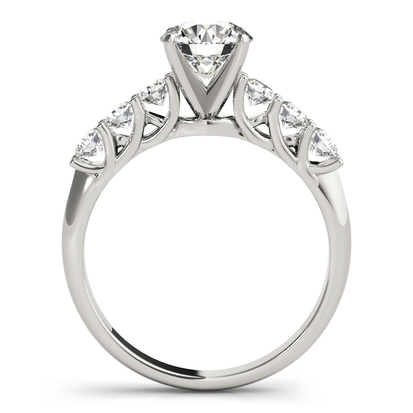 Thea Diamond Solitaire Shared Prong 3-Stone Cluster Engagement Ring (Platinum)