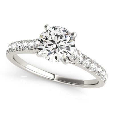 Juliana Diamond Solitaire ½ Eternity Cathedral Engagement Ring (Platinum)