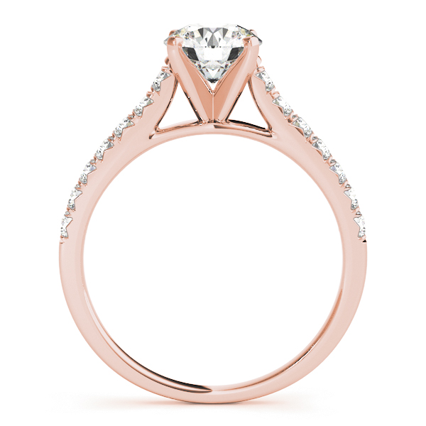 Juliana Diamond Solitaire ½ Eternity Cathedral Engagement Ring (18k Rose Gold)