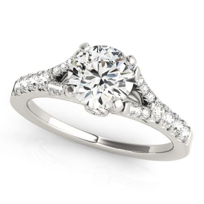 Vivienne Diamond Cathedral Split Shoulder Engagement Ring (Platinum)