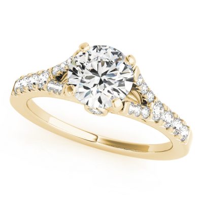 Vivienne Diamond Cathedral Split Shoulder Engagement Ring (18k Yellow Gold)
