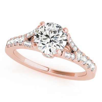 Vivienne Diamond Cathedral Split Shoulder Engagement Ring (18k Rose Gold)
