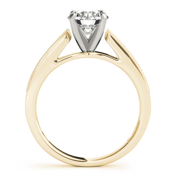 Harlow Diamond Classic Milgrain Cathedral Engagement Ring (18k Yellow Gold)