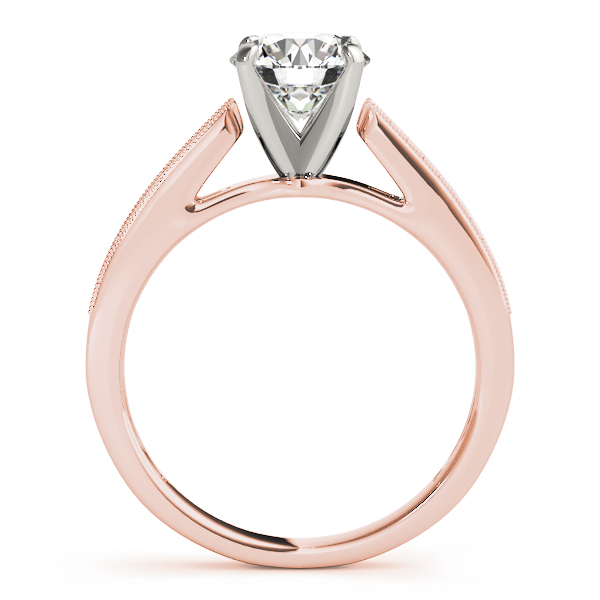 Harlow Diamond Classic Milgrain Cathedral Engagement Ring (18k Rose Gold)