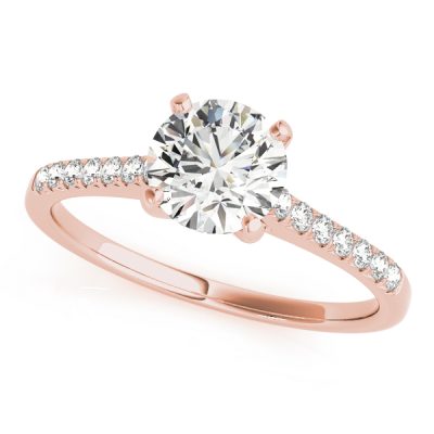 Kaylee Diamond Solitaire ¼ Eternity Cathedral Engagement Ring (18k Rose Gold)