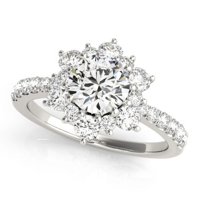 Azalea Diamond Flower Cluster Engagement Ring (Platinum)
