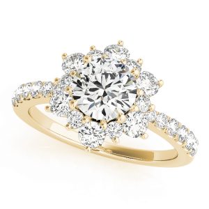 Azalea Diamond Flower Cluster Engagement Ring (18k Yellow Gold)