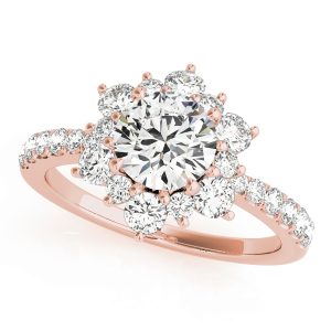 Azalea Diamond Flower Cluster Engagement Ring (18k Rose Gold)