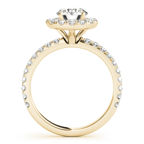 Violette Diamond Raised Medallion Halo Engagement Ring
 (18k Yellow Gold)
